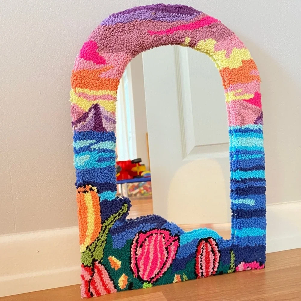 Handmade Tufted Mirror - Picture 3 of 3